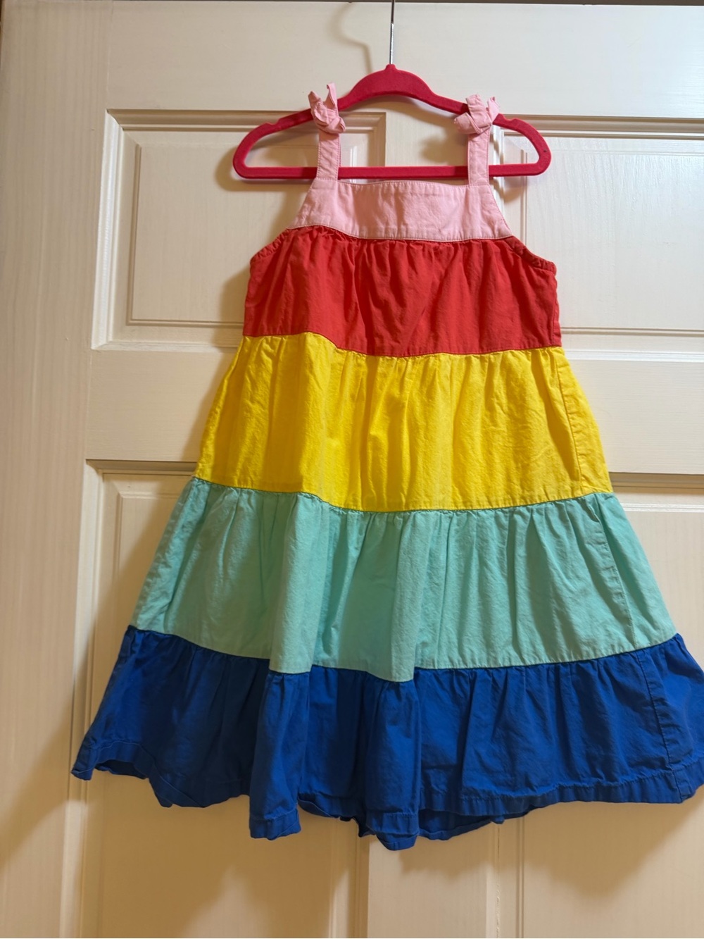 Hanna Andersson Pink Red Yellow Mint Blue Layered Sundress